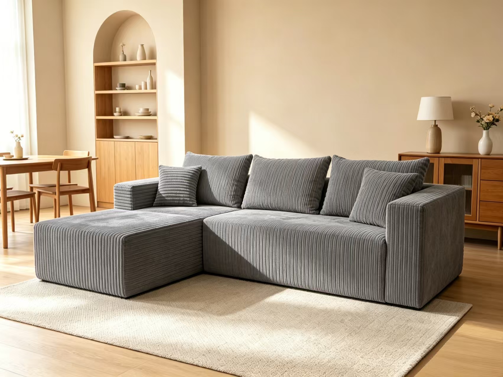 Sofa in a lived-in room